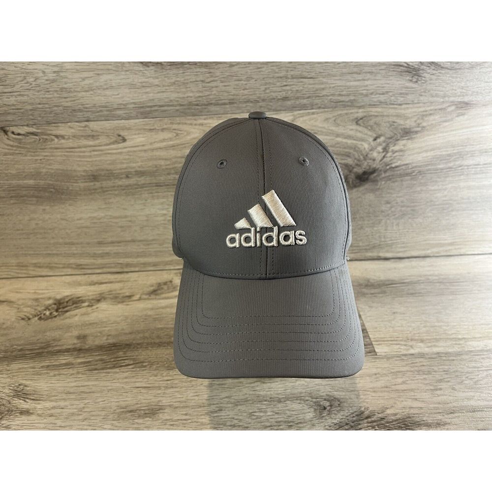 Adidas Golf Gray Adjustable Logo Hat Cap OSFM FI3093 Embroidered Mens